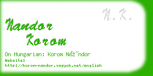 nandor korom business card